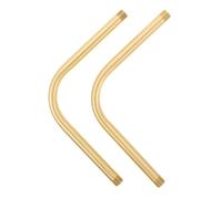 BIUDECO 2pcs Copper Bent Lamp Tubes with Threaded Ends Hollow Extension Rods for Wall Light and Table Lamp Repair Lightweight Copper Stems for DIY Lighting Fixtures