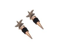 BIUDECO 2pcs Creative Bronze Metal Wine Bottle Stopper for Red Wine Beer Vinegar Bottles Stylish Design Wedding Gift Easy to Use Plug for Home Bar and Parties