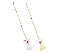 BIUDECO 2pcs Crystal Guardian Angel Suncatchers for Home and Garden Hanging Wind Chimes with Melodic Tones Sunlight-catching Angel Pendants for Car Mirror and Window Decor