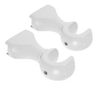 BIUDECO 2pcs Curtain Rod Bracket White Wood Classic Elegant Appearance 4.79x2.16x1.18in Quick Removal Easy to Install for Balcony Drying