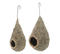 BIUDECO 2pcs Decorative Birds Nest Artificial Birds Nest for Garden 11.22x4.33x4.33in Naturalistic Design Hanging Easy Cleaning Comfortable Retreat for Wild