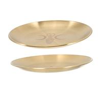 BIUDECO 2pcs Decorative Candle Holder Tray Altar Plates for Ceremony Multipurpose Storage Dish with Elegant Three Phase Moon and Goddess Patterns Stylish Pillar Candle Display for Home and