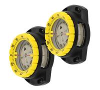 BIUDECO 2pcs Dive Wrist Compass with Elastic Band Luminous High Contrast Dial for Night Visibility Secure Fit for Hiking Camping Navigation Survival Outdoor Activities