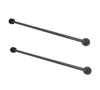 BIUDECO 2pcs Double-head Marimba Mallets for Beginners, Black Rubber and Felt Heads Xylophone Drumsticks, Portable Percussion Sticks for Practice and Music Performance
