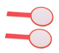 BIUDECO 2pcs Double-sided Handheld Dry Erase Scoreboards Red Round Board 10x20cm Erasable Writing Paddle for Sports Judging and Voting