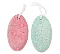 BIUDECO 2Pcs Dual-Sided Volcanic Pumice Foot Stones with Storage Box Callus Removers for Dead Skin Exfoliation and Foot Massage Rough Texture for Scrubbing and Comfortable Random Color