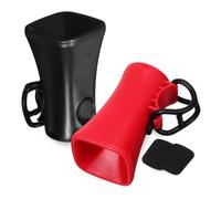 BIUDECO 2pcs Electric Bike Handlebar Horn Black Red Weatherproof Cycling Alarm for Mountain Road Bikes Loud Compact Bicycle Horn with Strap for Outdoor Riding Safety