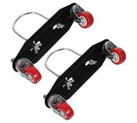 BIUDECO 2pcs Electric Heater Caster Bracket with 4 Red Wheels and Universal U-shaped Hooks, Replacement Base Legs for Oil-filled Radiator Repair and Mobile Electric Heater Accessories