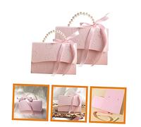 BIUDECO 2pcs Embossed Flower Pattern Gift Wrapping Boxes with Pearl Chain Delicate Candy Packaging for Valentines Day Wedding Birthday Christmas Multipurpose Storage Cases