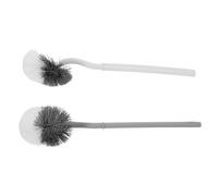 BIUDECO 2pcs Ergonomic Curved Toilet Bowl Brush with S-shaped Heads for No Dead Corner Deep Cleaning Easy Rinse Bathroom Scrubber for All Toilet Shapes and Comfortable Handling
