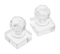 BIUDECO 2pcs Eyeshadow Pressing Tool Set with Highlighter Pressing Tray, Compact Powder Repair Device for Eye Makeup and Blush Application in Square Crystal Design