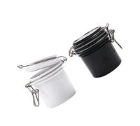 BIUDECO 2pcs False Eyelash Glue Storage Box Jars Glue Holder for Eyelash Extensions and Storage Hard Plastic White