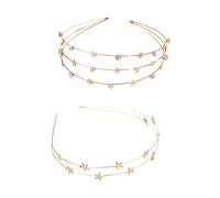 BIUDECO 2pcs Five-pointed Star Hair Decor Star Design Headband Chic Women Headdresses for Festive Pride Accessories