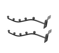 BIUDECO 2pcs Flute Groove Hanging Rack Hooks Black Iron Flute Holding Hooks Easy to Install Display Stand for Interior Decor and Displaying