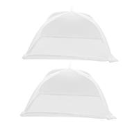 BIUDECO 2Pcs Foldable Food Protective Cover Large Rectangular Mesh Food Tent for Kitchen Picnic Bbq Insect Net Cover Keeps Safe and Clean Reusable Collapsible Shield