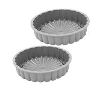BIUDECO 2pcs Food-Grade Silicone Charlotte Cake Pans Round Non-Stick Flower-Shaped Molds Heat Resistant Up to C for Cheesecake Brownie Tart Flan Bread Baking