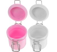 BIUDECO 2pcs Glue Storage Tanks Eyelash Glue Sealed Jars Storage Containers for Eyelash Extensions
