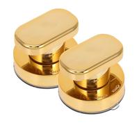 BIUDECO 2pcs Gold Small Suction Cup Armrest Push Pull Handles, Self-Adhesive Bathroom Safety Grab and Cabinet Door Knobs for Glass Shower, Refrigerator, Drawer, No Drilling Required