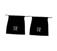 BIUDECO 2pcs Hair Dryer Bag with Drawstring Closure Versatile Travel Storage Pouch for Hair Styling Tools Jewelry and Sundries Stylish Black Velvet Design