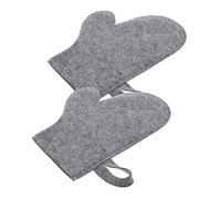 BIUDECO 2Pcs Heat Resistant Felt Bath Gloves Comfortable Exfoliating Body Scrubber for Sauna and Bath Portable Lightweight Five Finger Gloves for Skin Cleansing and Dead Skin Removal