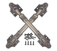 BIUDECO 2pcs Heavy-Duty Sliding Barn Door Handles, Vintage Olive Green Metal Pull Handles with Decorative Alloy, Rustic Retro Style for Wooden Gates, Wardrobes, and Fence Doors