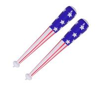 BIUDECO 2pcs Inflatable Baseball Bats with Usa Flag Design PVC Party for Patriotic Events Carnivals and Sports Games Portable Fun for All Ages