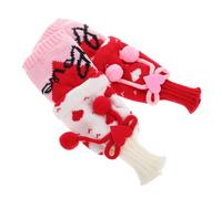 BIUDECO 2Pcs Knitted Wine Bottle Covers Set with Red Heart Pattern for Valentine’S Day Wine Present Bags Reusable Bottle Decoration for Wedding Dining Table and Holiday Celebration