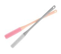 BIUDECO 2pcs Long Handle Silicone Foot Scrubber for Shower with Gentle Exfoliation and Toe Gap Cleaning, Easy to Clean and Effective Foot Brush for Personal Care