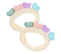 BIUDECO 2pcs Love Heart Headbands for Women Cute Spa Hair Accessories for Face Washing Makeup Soft Comfortable Hair Bands for Various Occasions
