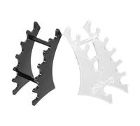 BIUDECO 2pcs Makeup Brush Display Rack Horizontal Drying Stand Slot Pen Holder for Eyebrow Eyeliner Cosmetic Brushes Portable Plastic Organizer for Vanity and Workspace