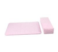 BIUDECO 2pcs Manicure Pillow Leather Hand Rest Cushion Soft Nail Art Arm Support for Salon and Home Use Comfortable Wrist Pad Protecting Counter From Dust Feminine Pink