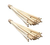 BIUDECO 2pcs Massage Stick Manual Hammer Massager Massage Wood Stick Back Massager for Back Wood Therapy Tool Manual Beige Bamboo