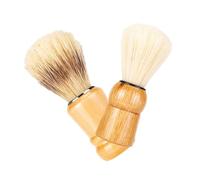BIUDECO 2pcs Mens Shave Brush with Wood Handle Premium Nylon Bristles for Rich Beard Debris Removal Professional Home Travel and Salon Shaving Accessory