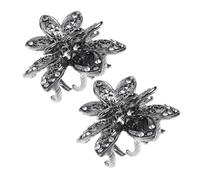 BIUDECO 2pcs Metal Crystal Hair Claws Hollow Alloy Hair Jaw Clips Non-slip for Women and Daily Beauty Routine and Cooking Use