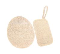 BIUDECO 2pcs Natural Loofah Dish Scrubber Brush for Kitchen Cleaning, Lightweight and Can be Hung, Eco-Friendly Beige Loofah Scrub Pad for Home Dishwashing Supplies