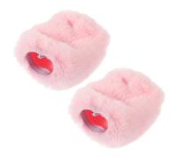 BIUDECO 2pcs Pink Microphone Furry Windscreen Covers Compatible with Sennheiser Elastic No Slip Fit Pop Filter for Live Streaming and Recording Wind Noise Reducing Washable Mic Muff