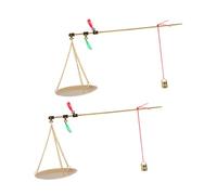 BIUDECO 2pcs Portable Handheld Copper Scale Vintage Food Scale with Precision for Weighing Medicinal Herbs Cooking Ingredients Retro Kitchen Tool with Traditional Design
