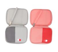 BIUDECO 2Pcs Portable Medical Storage Bags Multi-Pocket Emergency Kits for Travel and Outdoor Use Household Medicine Organizers in Assorted Pink and Grey Colors