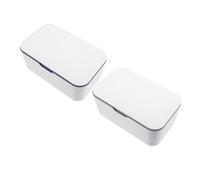 BIUDECO 2Pcs Portable Outdoor Wipe Dispenser Box with Lid Reusable Wet Tissue Container for Travel and Home Dustproof and Sealable Tissue Storage for Strollers and Cribs Gray and Blue