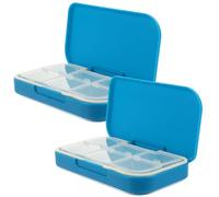 BIUDECO 2Pcs Portable Sealed Pill Storage Box Daily Medicine Organizer for Travel Lightweight Capsule Case Food-Grade Material Leak-Resistant Design