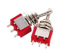 BIUDECO 2pcs Position Dpdt Switch Mini Toggle Light Switch for Car Boat Automotive Applications Momentary Spring Loaded Heavy Duty Rocker Change Polarity Miniature