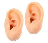 BIUDECO 2pcs Realistic Silicone Ear Model for Ear Piercing Practice Left Display Props for Accessories Acupuncture Training and Cleaning Techniques