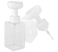BIUDECO 2pcs Refillable Foaming Pump Bottles with Leak Prevention 250ml and 450ml Capacity, Small Flower Soap Dispenser for Home Bathroom or Travel Use