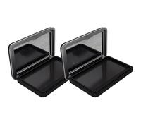 BIUDECO 2pcs Refillable Matte Black Eyeshadow Powder Cases with Mirror, Magnetic Portable Makeup Organizer for DIY Cosmetic Pallets and Blush Storage, Compact Travel Foundation Containers