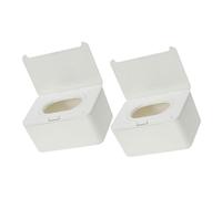 BIUDECO 2pcs Refillable Wipes Holder Wipe Dispenser Box with Protective Cover Portable Lightweight Tissue Container for Home Travel Bathroom Use
