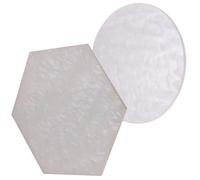 BIUDECO 2pcs Resin Nail Art Palettes Nail Polish Mixing Boards with Shell Pieces and Hexagon Manicure Pallets for Gel Polish Display and Painting Tools
