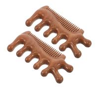 BIUDECO 2pcs Sandalwood Massage Comb Scalp Massager for Hair Styling Dandruff Removal Comb for Meditation and Yoga