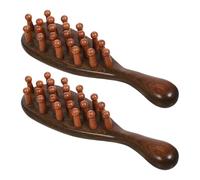 BIUDECO 2pcs Scalp Massage Comb Hairdressing and Massage Comb Wooden Relaxing Mind Dandruff Improvement Ergonomic Design Portable