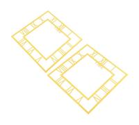 BIUDECO 2Pcs Self-Adhesive Mirrored Wall Clock Stickers, Modern Square Roman Numeral Clock Face Decals 20Cm Deep Gold, DIY Home Decor for Living Room Bedroom Office