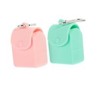 BIUDECO 2Pcs Silicone Change Storage Pouch with Hanging Hook Lightweight Coin Purse Bag for Travel Shopping and Everyday Use Material Green and Pink